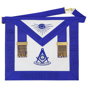 Handmade Masonic Past Master Apron – Premium Lambskin with Gold Metal Tassels Masonic Hub