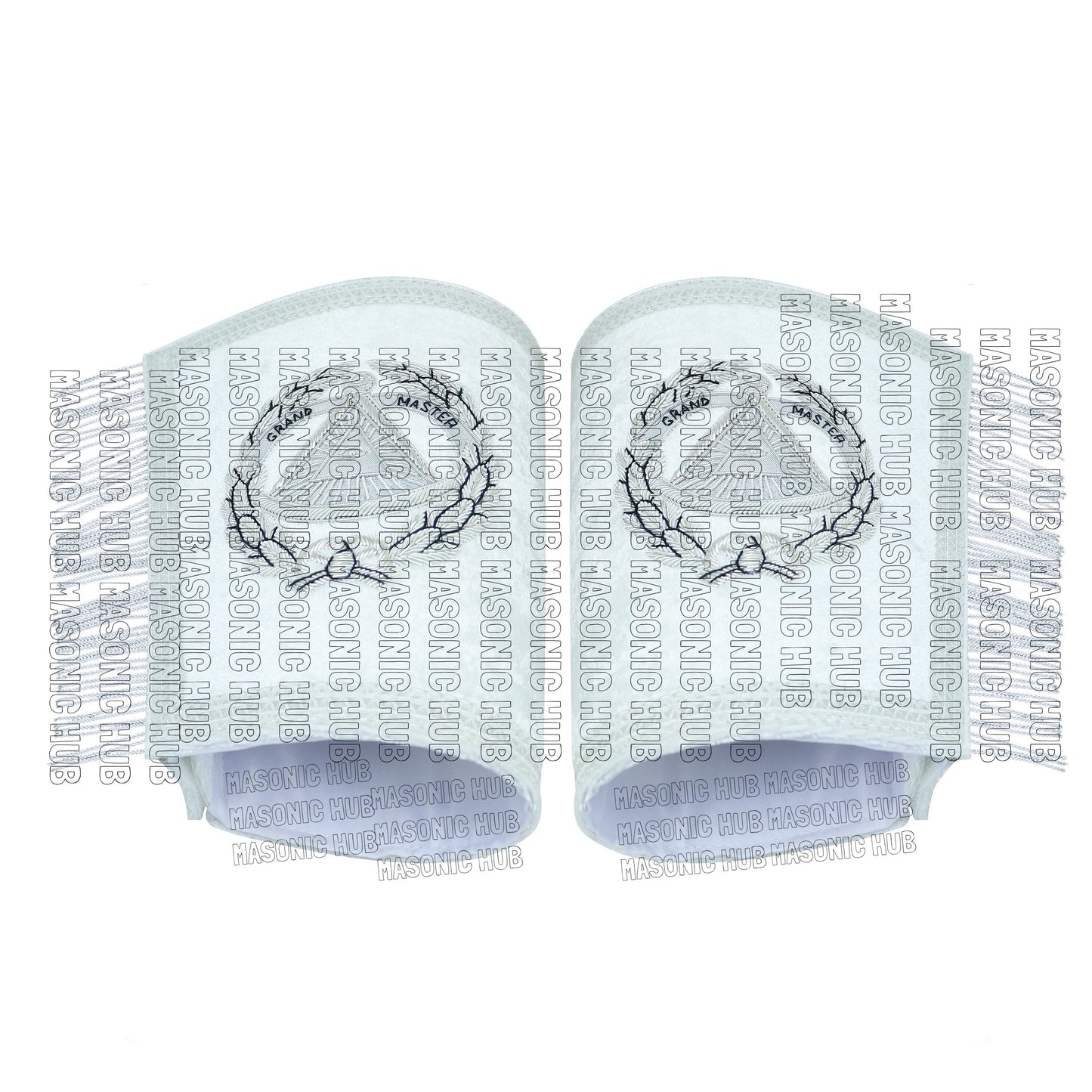 Handcrafted Masonic Regalia Grand Master Gauntlets Cuffs Embroidered with Fringe