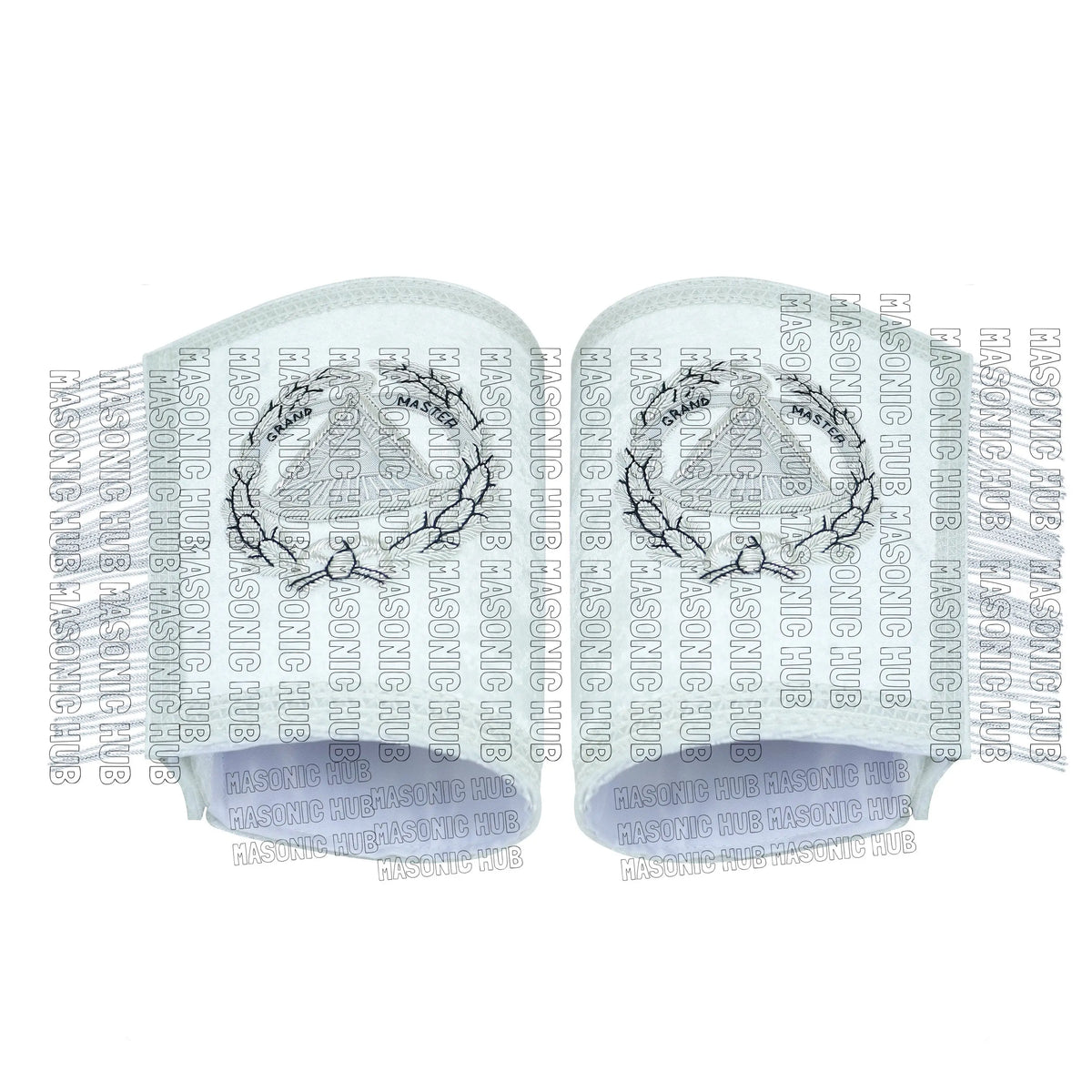 Handcrafted Masonic Regalia Grand Master Gauntlets Cuffs Embroidered with Fringe My Store