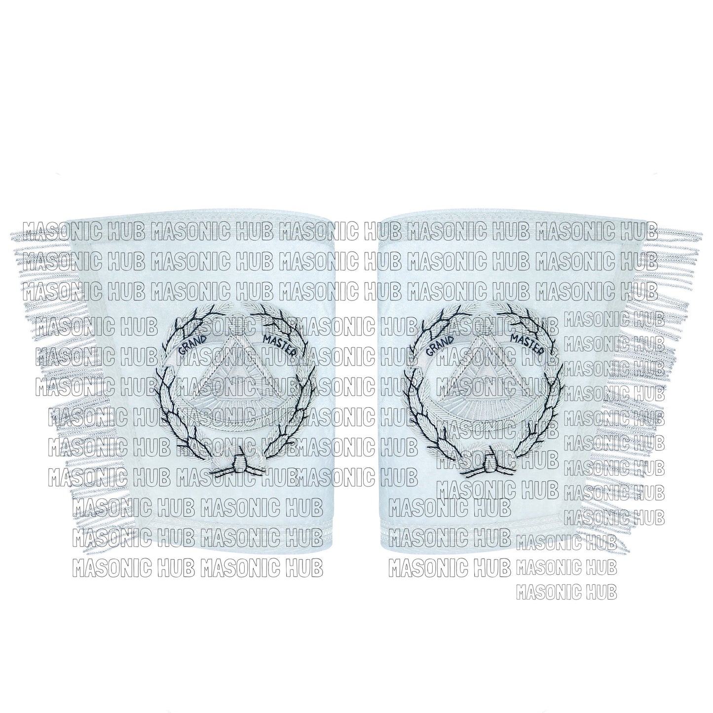 Handcrafted Masonic Regalia Grand Master Gauntlets Cuffs Embroidered with Fringe
