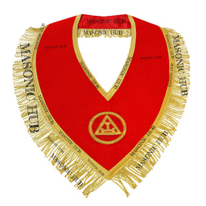 Handmade Masonic Royal Arch Member Collar - Red Velvet with Gold Fringe Masonic Hub