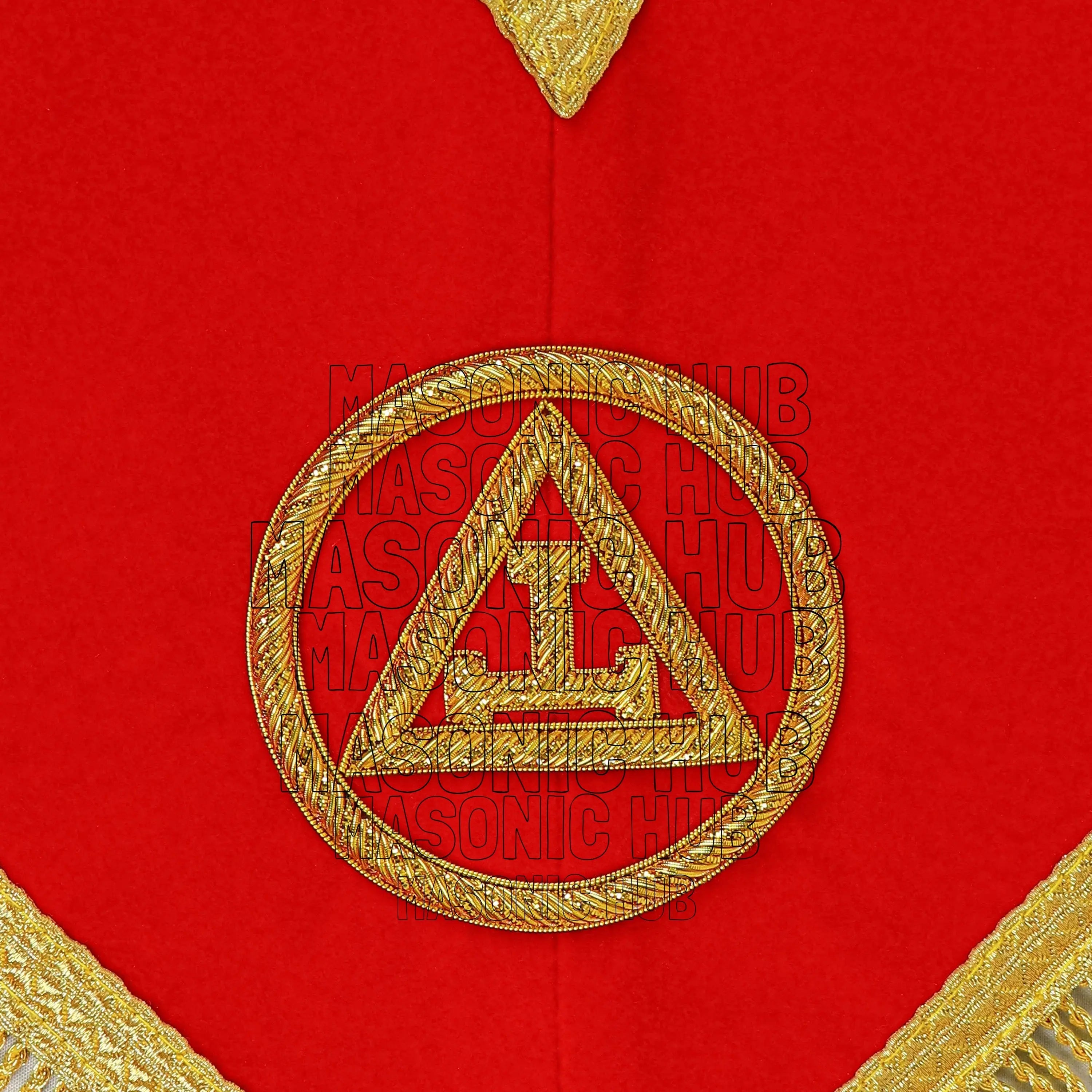 Handmade Masonic Royal Arch Member Collar - Red Velvet with Gold Fringe Masonic Hub