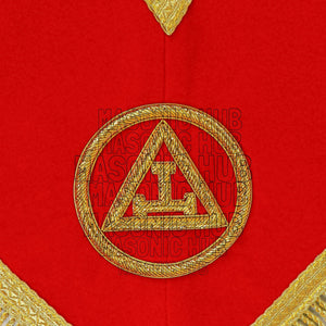 Handmade Masonic Royal Arch Member Collar - Red Velvet with Gold Fringe Masonic Hub