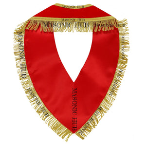 Handmade Masonic Royal Arch Member Collar - Red Velvet with Gold Fringe Masonic Hub