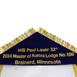 Past Master Skull & Cross Bones 100% Lambskin Masonic Apron - Handcrafted Masonic Hub