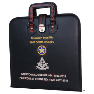 Custom Texas Masonic Apron Case - Embroidered with Texas Star, Compass & Square My Store