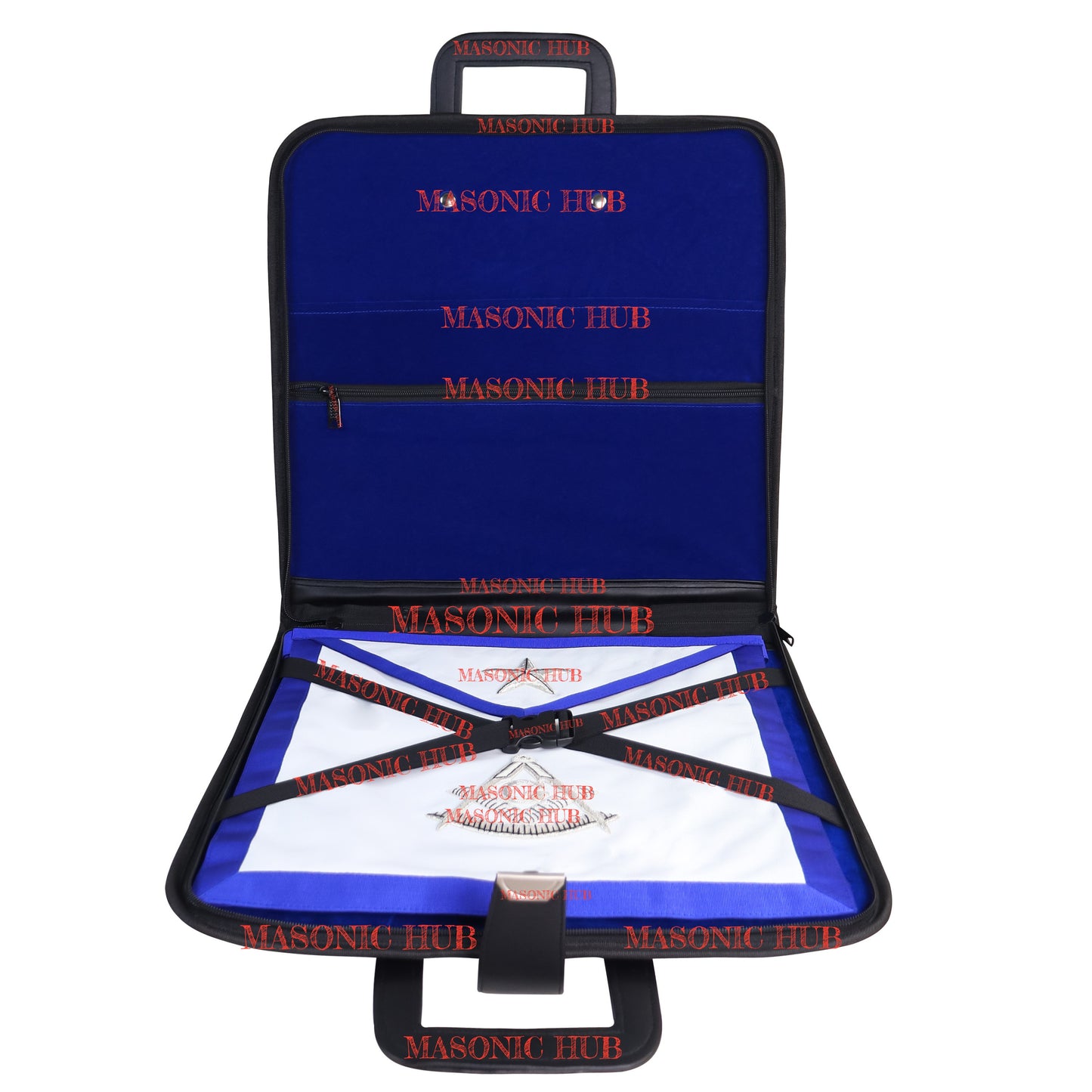 Masonic Hand Embroidered Customize Past Master Masonic Apron Case with Handle