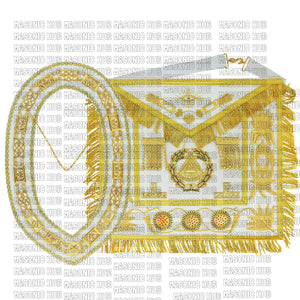 Masonic Regalia Grand Master 100% LAMBSKIN APRON With Chain Collar & Gauntlets My Store