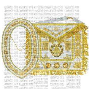 Masonic Regalia Grand Master 100% LAMBSKIN APRON With Chain Collar & Gauntlets My Store