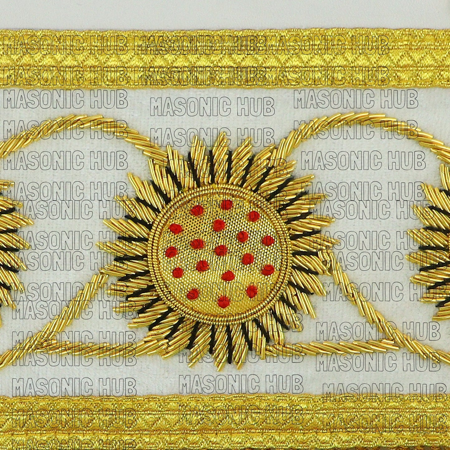 Masonic Regalia Grand Master 100% LAMBSKIN APRON With Chain Collar & Gauntlets