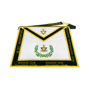 Sovereign Master Allied Masonic Degrees Apron -Lambskin, Green Velvet, Gold Trim Masonic Hub