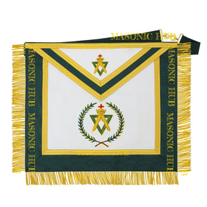 Handcrafted Allied Masonic Degrees (AMD) Sovereign Master Apron – Gold Fringe Masonic Hub