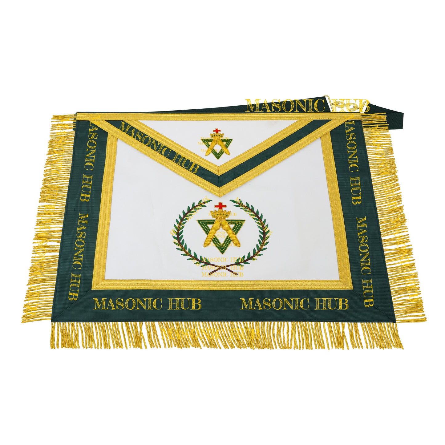 Handcrafted Allied Masonic Degrees (AMD) Sovereign Master Apron – Gold Fringe