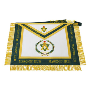 Handcrafted Allied Masonic Degrees (AMD) Sovereign Master Apron – Gold Fringe Masonic Hub