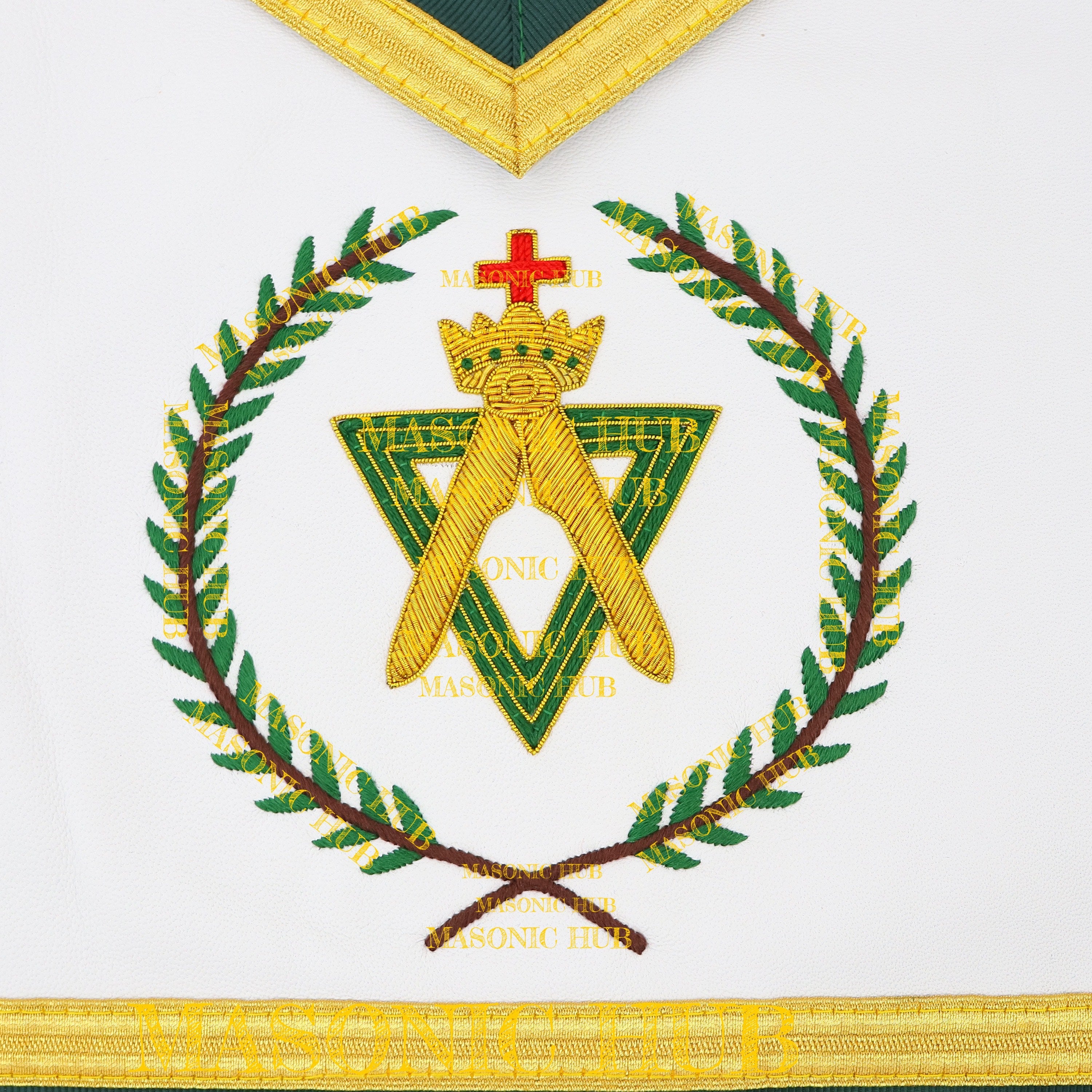Handcrafted Allied Masonic Degrees (AMD) Sovereign Master Apron – Gold Fringe Masonic Hub
