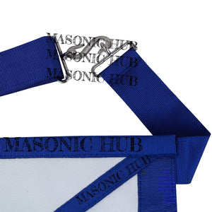 Texas Regulation Masonic Blue Lodge Officer Apron Set – 11-Piece Silver Embroidered Regalia with All-Seeing Eye Masonic Hub