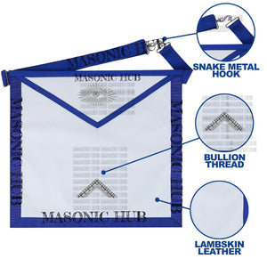 Masonic Texas Regulation Worshipful Master Officer Apron with Eye - Handcrafted My Store