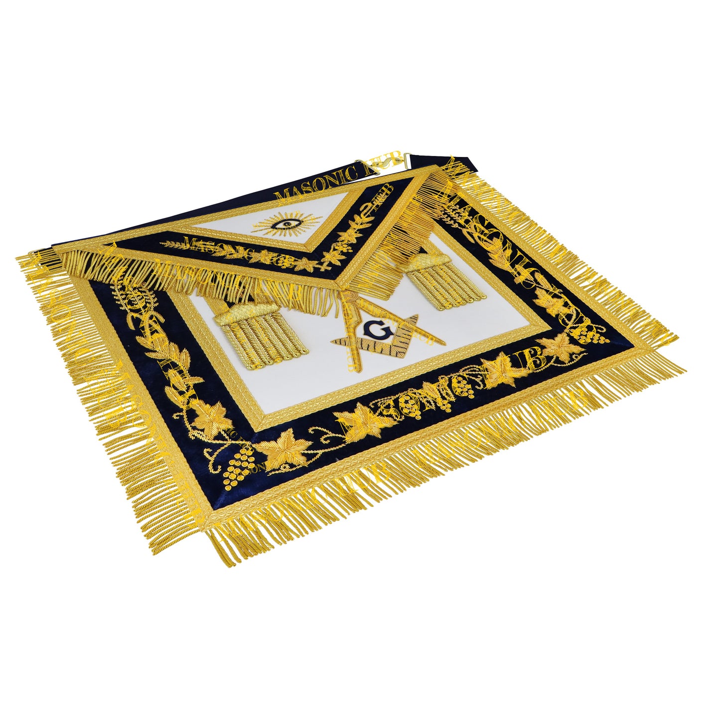 Handmade Masonic Master Mason Apron with Compasses & Square- Genuine Lambskin