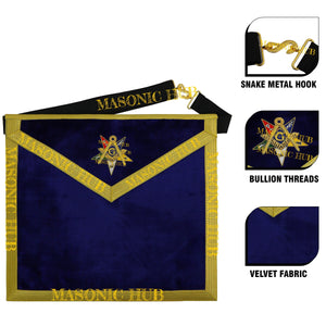 Handcrafted Freemason Purple Velvet OES Worthy Patron Marton Masonic Apron Masonic Hub
