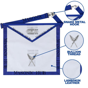 Masonic Texas Regulation Secretary Officer Apron with Eye - Handcrafted 16x16 My Store