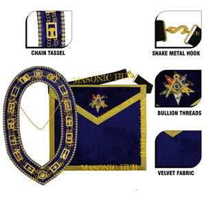 Handcrafted Purple Velvet OES Worthy Patron Marton Masonic Apron with Collar Set Masonic Hub