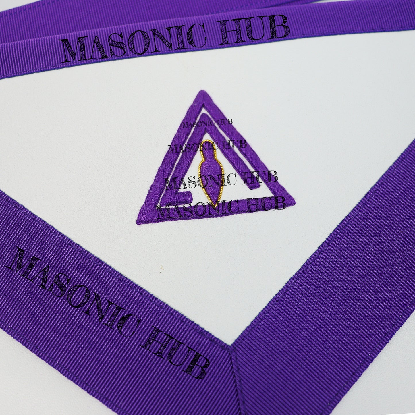 Masonic Royal & Select Masters Council Member Apron – Lambskin with Purple Trim