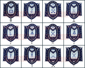 Masonic Blue Lodge Officer Apron Set – 12 Piece 100% Lambskin Regalia with Embroidered Border Masonic Hub