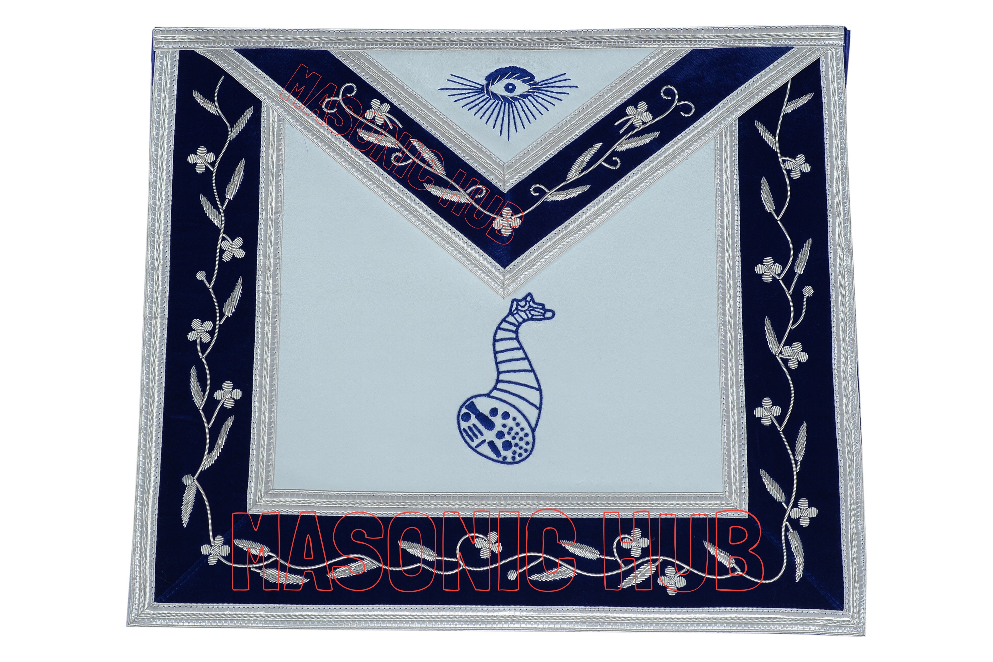 Masonic Blue Lodge Officer Apron Set – 12 Piece – 100% Lambskin – Hand Embroidered