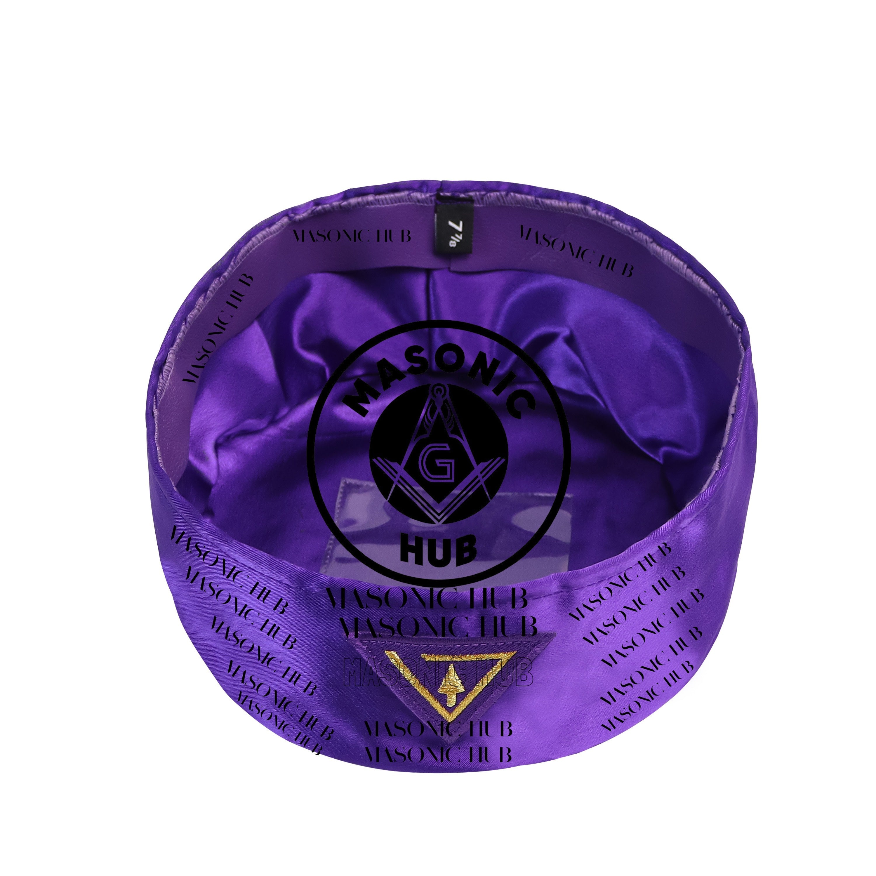 Freemason Cryptic Masons Regalia Cap – Purple Soft Hat with Cryptic Symbol Masonic Hub