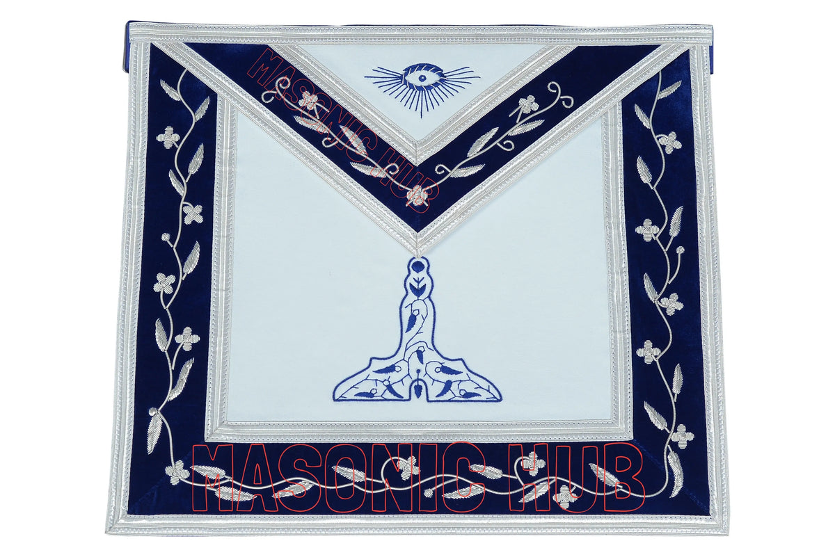 Masonic Blue Lodge Senior Warden Officer Apron – 100% Lambskin (Handmade) Masonic Hub