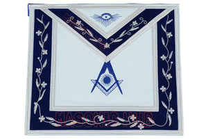 Freemason Blue Lodge Senior Deacon Apron 100% Lambskin Leather with Chain Collar & Jewel – Masonic Officer Regalia Masonic Hub