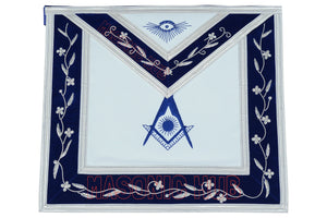 Freemason Blue Lodge Senior Deacon Apron 100% Lambskin Leather with Chain Collar & Jewel – Masonic Officer Regalia Masonic Hub