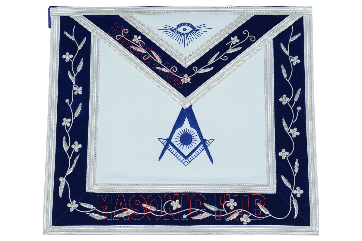 Freemason Blue Lodge Senior Deacon Apron 100% Lambskin Leather with Chain Collar & Jewel – Masonic Officer Regalia Masonic Hub