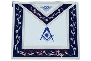 Masonic Blue Lodge Officer Apron Set – 12 Piece – 100% Lambskin – Hand Embroidered Masonic Hub