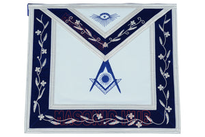 Masonic Blue Lodge Officer Apron Set – 12 Piece – 100% Lambskin – Hand Embroidered Masonic Hub