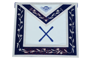 Freemason Blue Lodge Marshal Apron 100% Lambskin Leather with Chain Collar & Jewel – Masonic Officer Regalia Masonic Hub