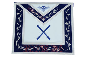 Freemason Blue Lodge Marshal Apron 100% Lambskin Leather with Chain Collar & Jewel – Masonic Officer Regalia Masonic Hub