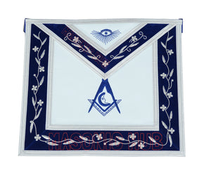 Masonic Blue Lodge Officer Apron Set – 12 Piece – 100% Lambskin – Hand Embroidered Masonic Hub