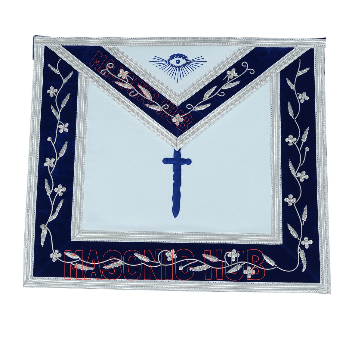 Freemason Blue Lodge Tyler Apron 100% Lambskin Leather with Chain Collar & Jewel – Masonic Officer Regalia Masonic Hub