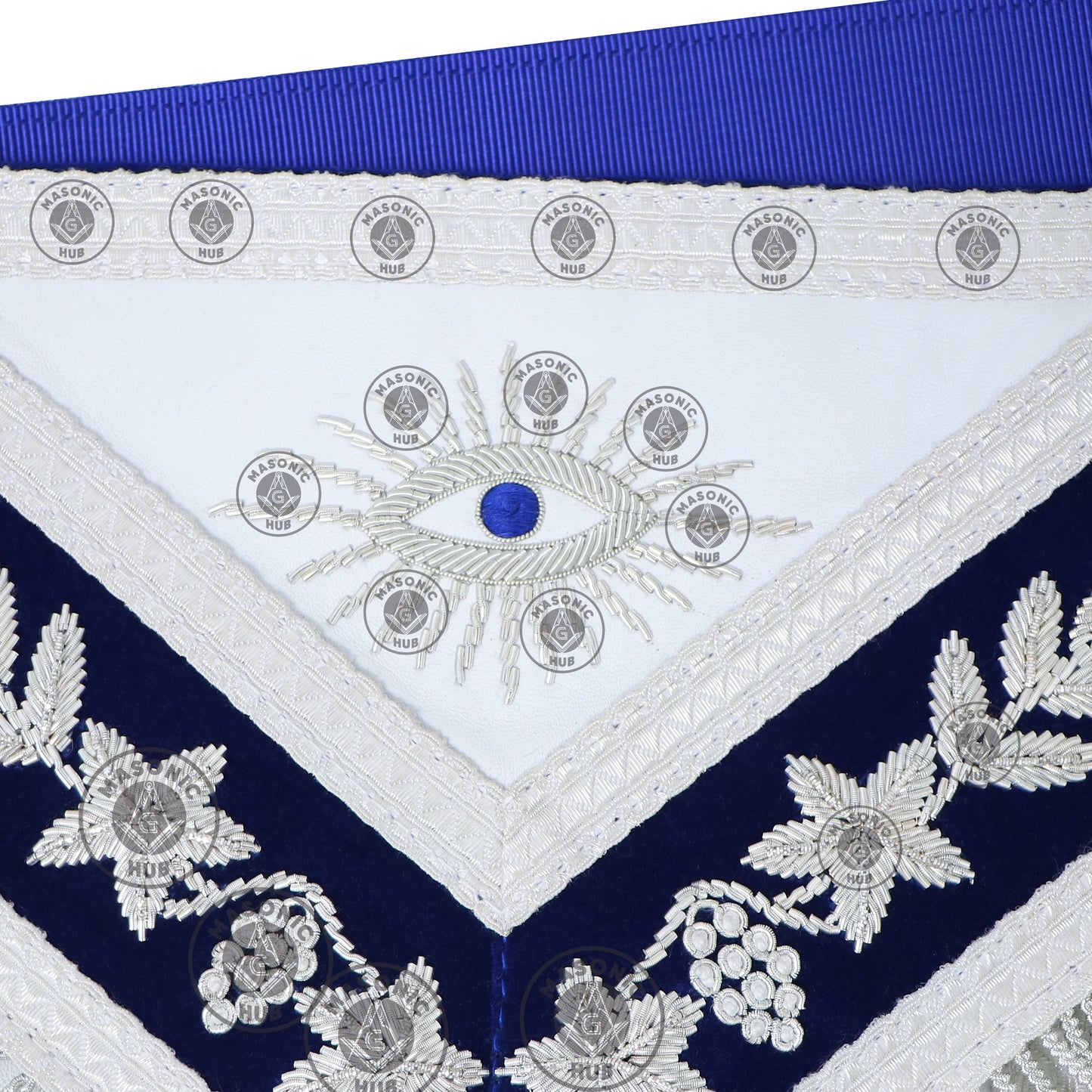 Handmade Masonic Past Master Apron with Compasses & Quadrant - Genuine Lambskin