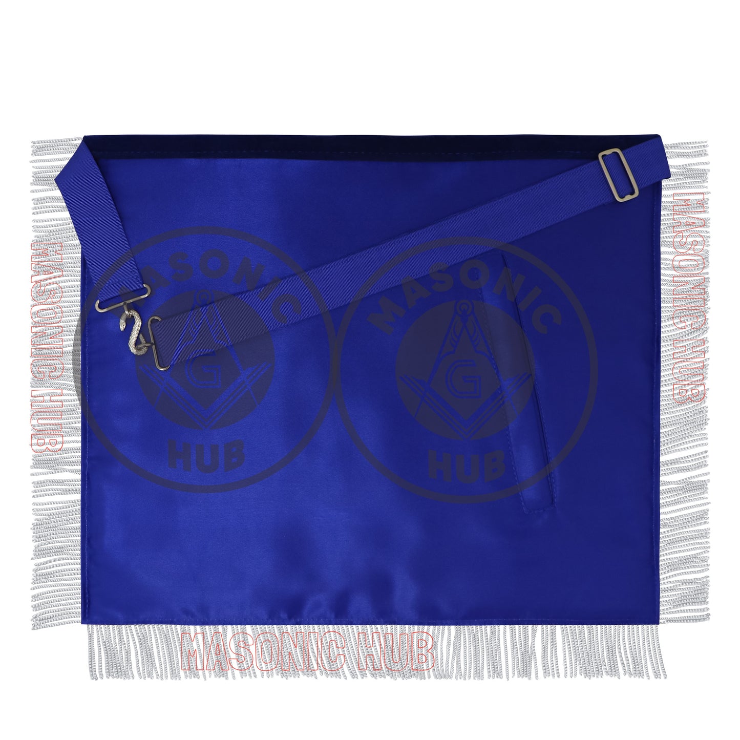 Handmade Masonic Past Master Apron with Compasses & Quadrant - Genuine Lambskin