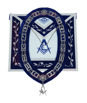 Freemason Blue Lodge Junior Deacon Apron 100% Lambskin Leather with Chain Collar & Jewel – Masonic Officer Regalia (Copy) Masonic Hub