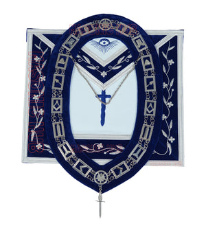 Freemason Blue Lodge Tyler Apron 100% Lambskin Leather with Chain Collar & Jewel – Masonic Officer Regalia Masonic Hub