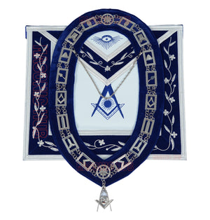Freemason Blue Lodge Senior Deacon Apron 100% Lambskin Leather with Chain Collar & Jewel – Masonic Officer Regalia Masonic Hub