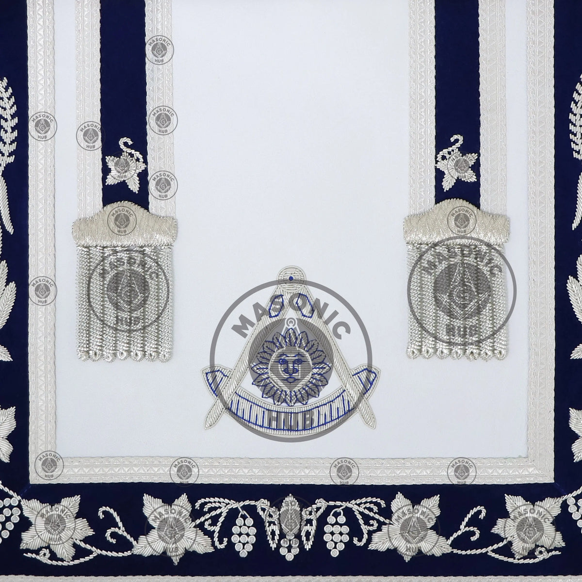 Handmade Masonic Past Master Apron with Compasses & Quadrant - Genuine Lambskin Masonic Hub