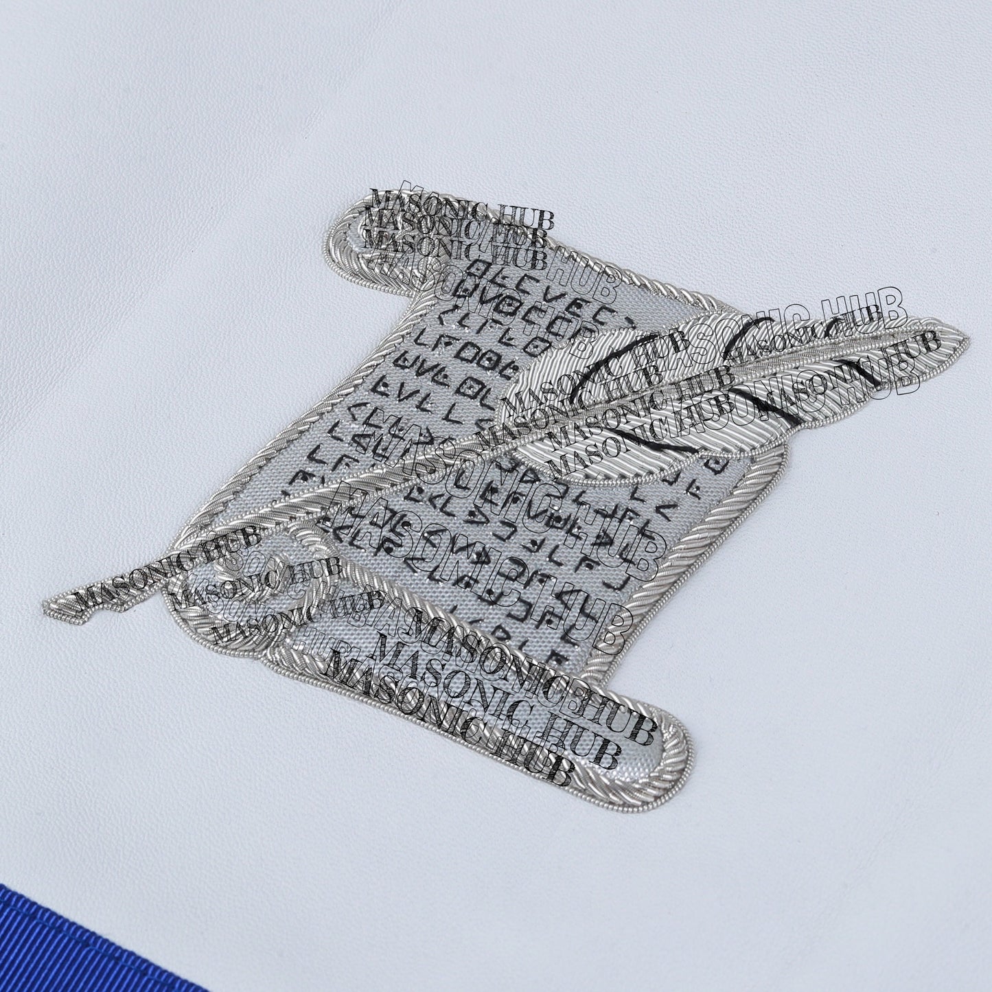 Masonic Texas Regulation Historian Officer Apron with Eye Emblem - Handcrafted