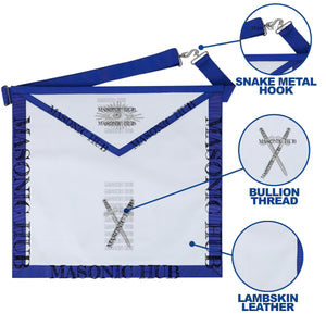 Masonic Texas Regulation Sentinel Officer Apron with Eye Emblem - Handcrafted My Store