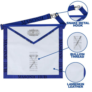 Masonic Texas Regulation Master of Ceremonies Officer Apron with Eye Emblem My Store