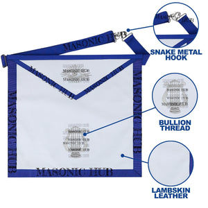 Masonic Texas Regulation Organist Officer Apron with Eye Emblem - Handcrafted My Store