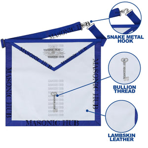 Masonic Texas Regulation Trustee Officer Apron with Eye Emblem - Handcrafted My Store